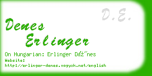 denes erlinger business card